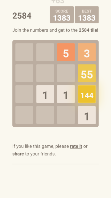 2048斐波那契游戏 2048斐波那契游戏