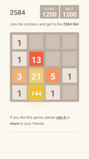 2048斐波那契游戏 2048斐波那契游戏